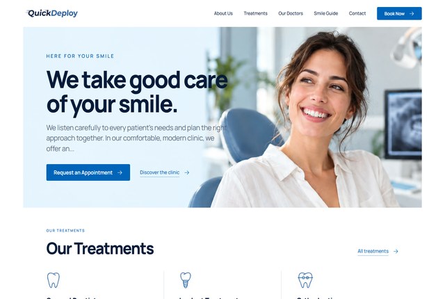 Demo preview of the Dental Clinic 1 theme