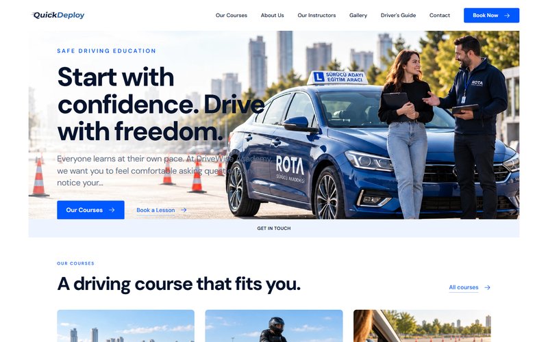 Demo preview of the Driving School 1 theme