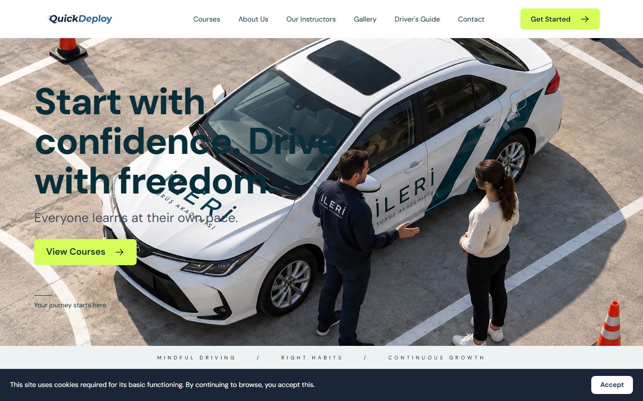 Demo preview of the Driving School 4 theme