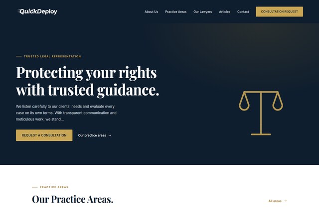 Demo preview of the Law Firm 1 theme