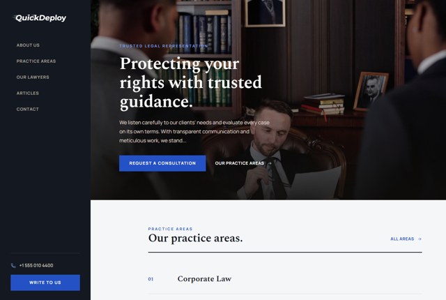 Demo preview of the Law Firm 4 theme