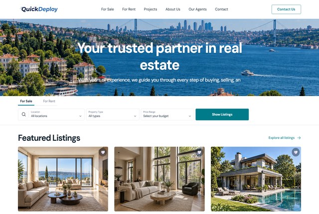 Demo preview of the Real Estate 3 theme