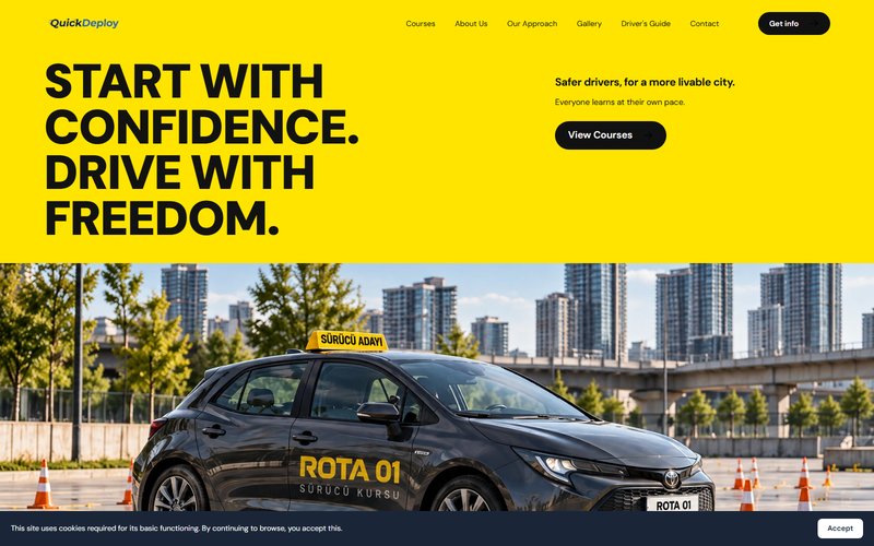 Demo preview of the Driving School 8 theme