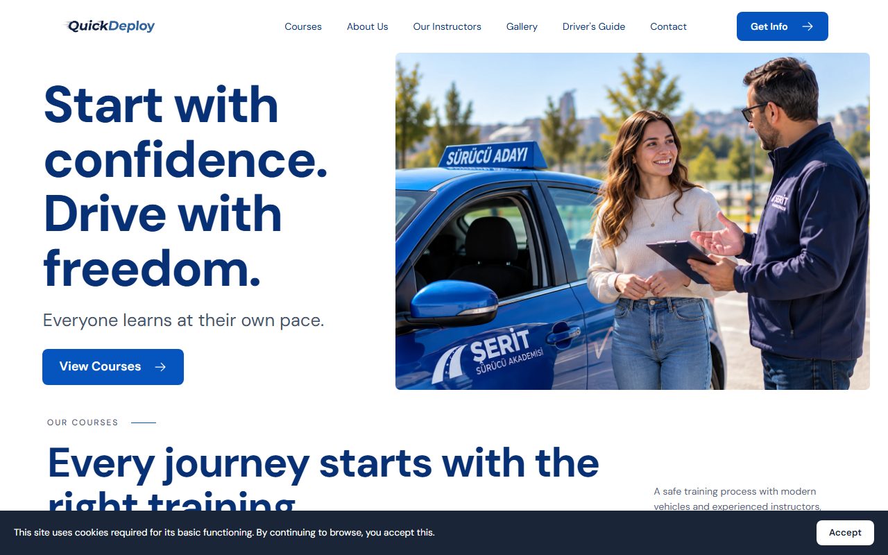 Demo preview of the Driving School 5 theme