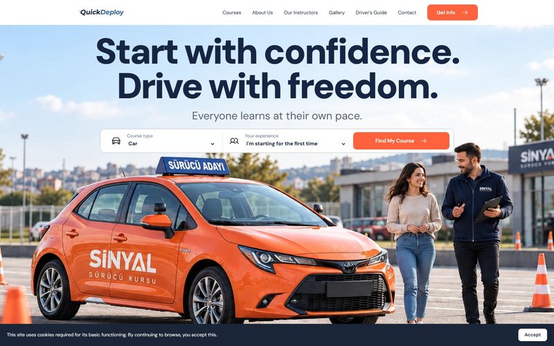 Demo preview of the Driving School 3 theme