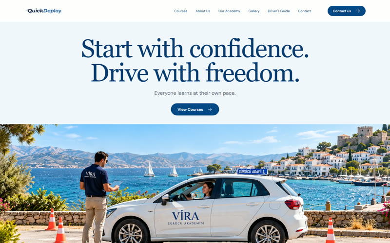 Demo preview of the Driving School 12 theme